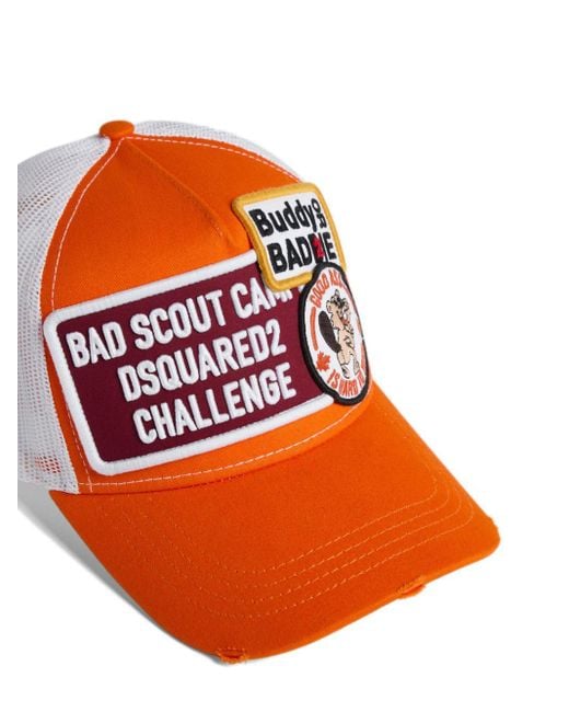 Cappello da baseball con applicazione di DSquared² in Orange da Uomo