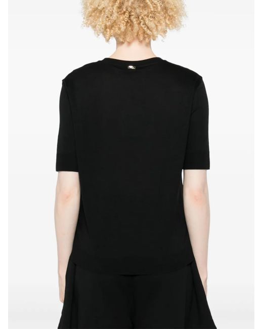 Camiseta con panel de punto Herno de color Black