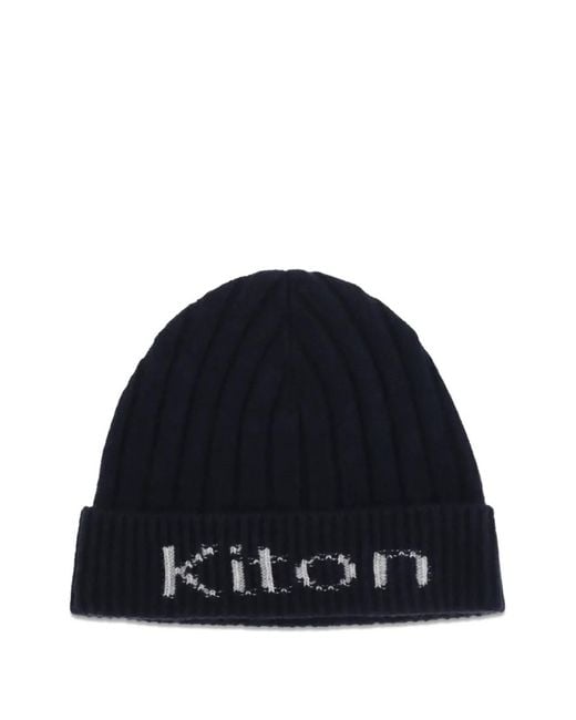 Berretto A Coste di Kiton in Blue da Uomo