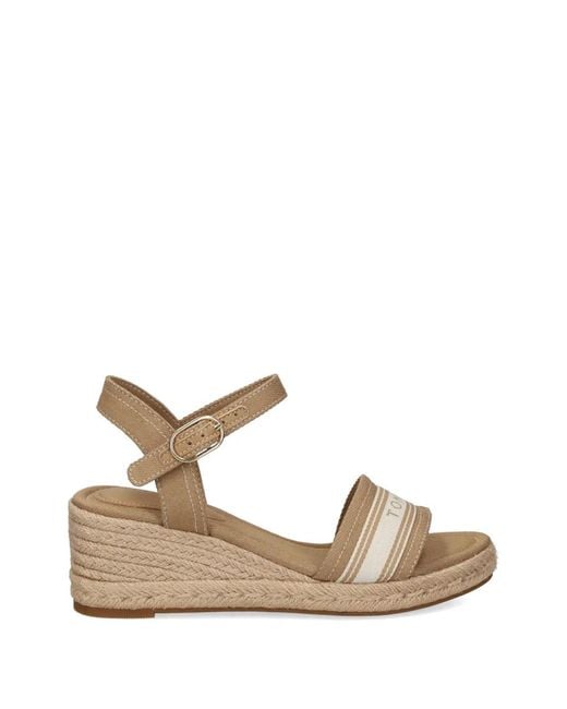 Tommy Hilfiger Natural Espadrilles Compensées À Bride Logo