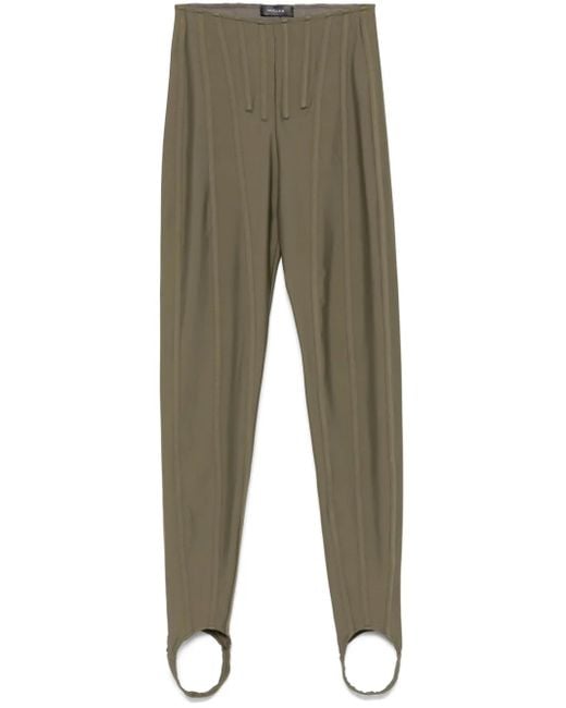 Legging À Détail De Corset Mugler en coloris Green