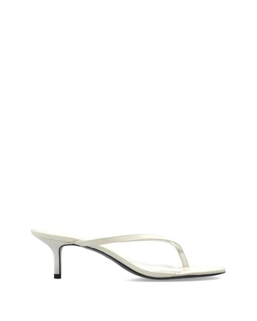 Black Suede Studio White Tash 50 Thong Sandals