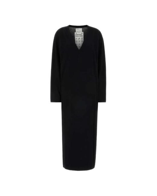 Extreme Cashmere Black V-Neck Dress