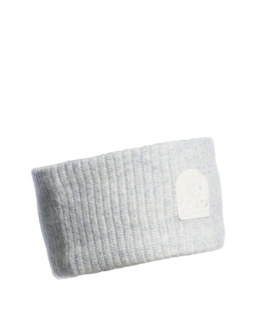 Parajumpers Gray Ribbed-Knit Logo Headband