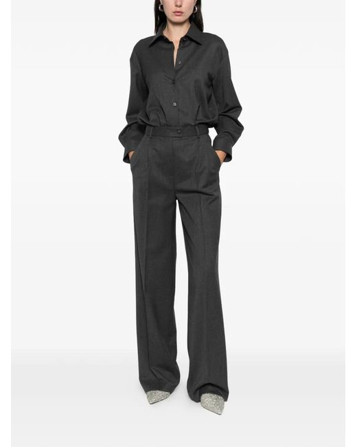 MEDEA Gray Button-Front Shirt Bodysuit