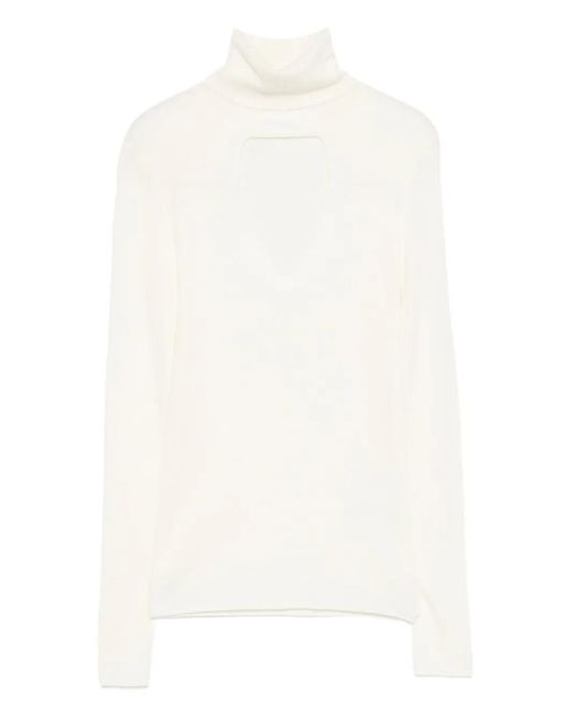 P.A.R.O.S.H. White Cut-Out Wool Sweater