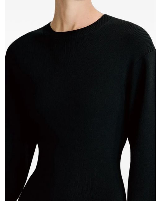Loulou de Saison Black Elena Knitted Long-Sleeve Dress