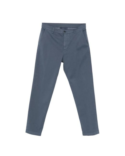 Canali Blue Straight-Leg Chino Trousers for men