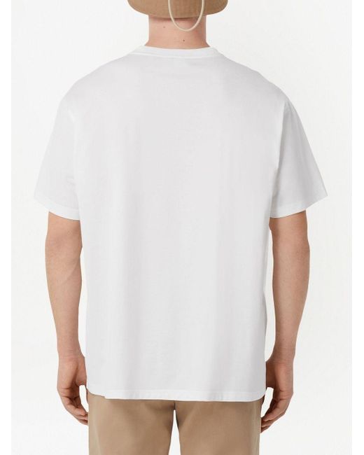 T-shirt con stampa di Burberry in White da Uomo