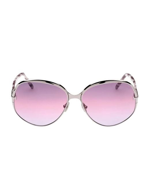 Tom Ford Pink Round-Frame Sunglasses