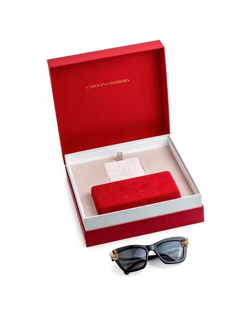 Carolina Herrera Black Butterfly-Detail Cat-Eye Sunglasses