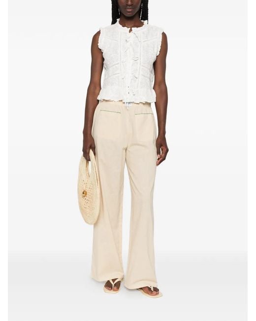 Maison Labiche White Patch-Pockets Trousers
