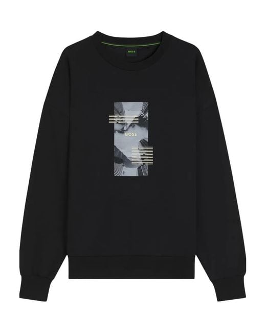 Boss Black Graphic-Print Sweatshirt for men