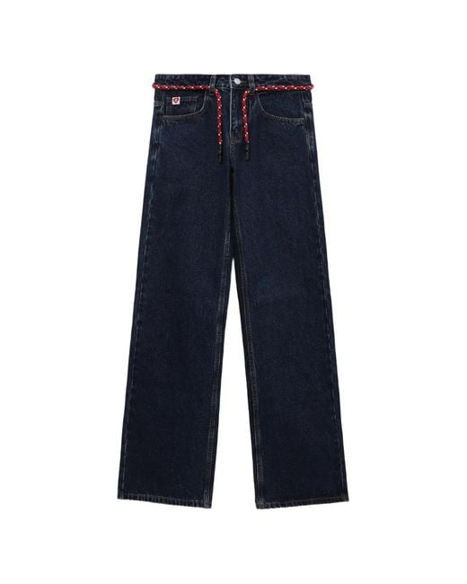 A Bathing Ape Rope-Belt Denim Trousers in Blue | Lyst