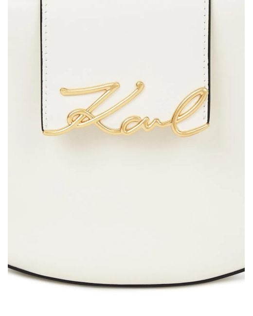 Karl Lagerfeld White K/Signature Shoulder Bag