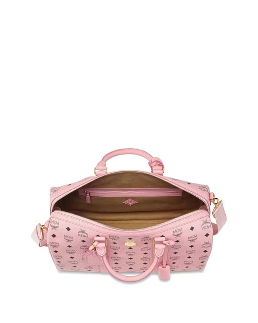 MCM Pink Visetos Ottomar Maxi Weekender Bag