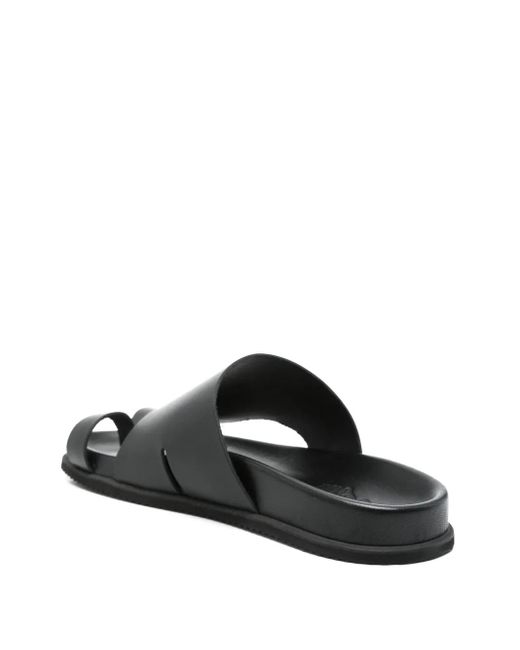 Ancient Greek Sandals Black Xenofon Slides for men