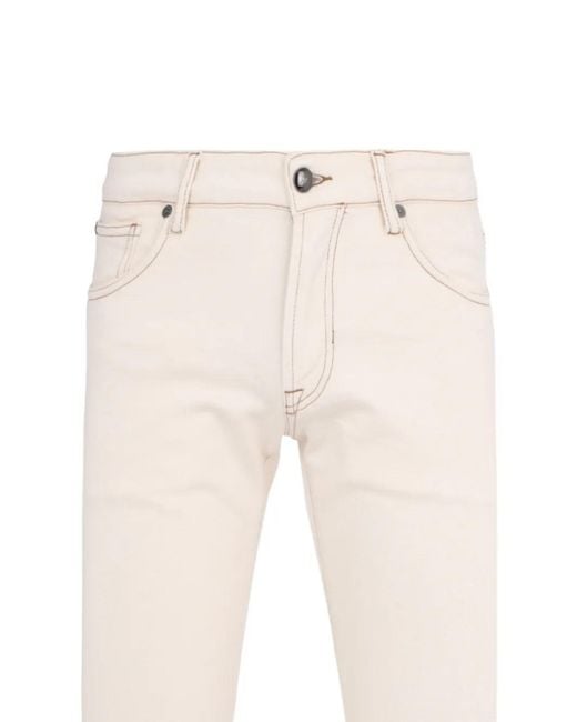 Pal Zileri White 5 Pocket Jeans for men
