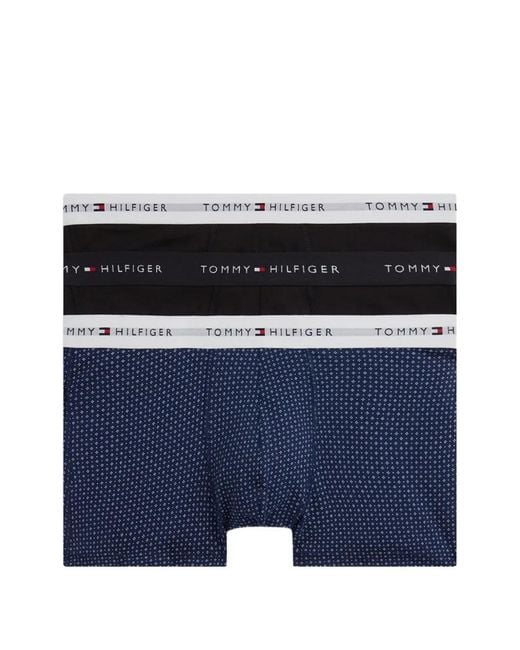 Tommy Hilfiger Blue Logo-Waistband Boxers (Pack Of Three) for men