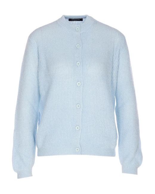 Fabiana Filippi Blue Sequin Crew-Neck Cardigan