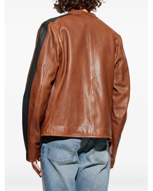 Veste En Cuir À Empiècements DIESEL pour homme en coloris Brown