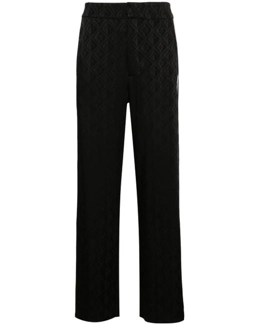 MARINE SERRE Black Moon Diamant Wide Leg Trousers