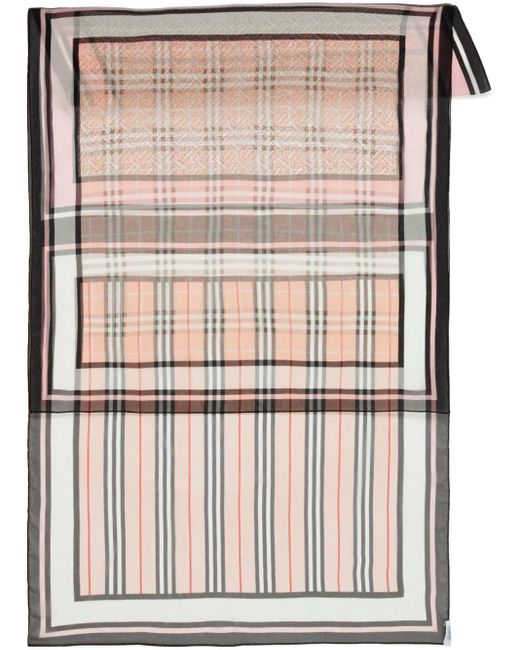 Burberry Multicolor Montage Mix-print Panelled Silk Scarf