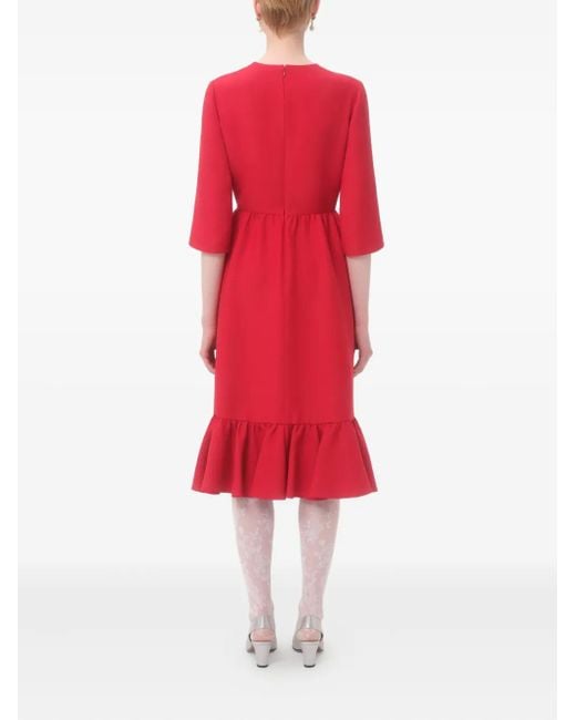 Valentino Garavani Red Crepe Couture Midi Dress