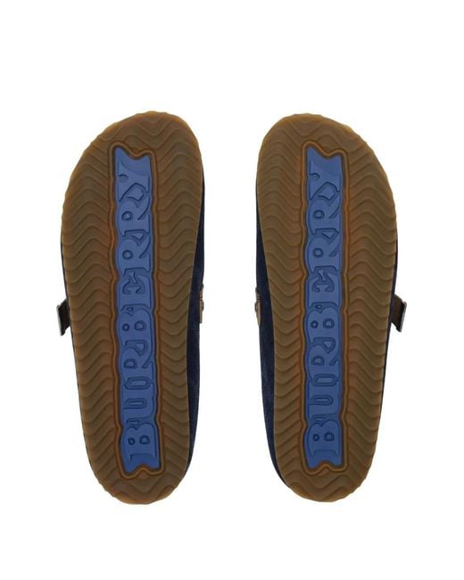 Burberry Blue Check Denim Urchin Clogs for men