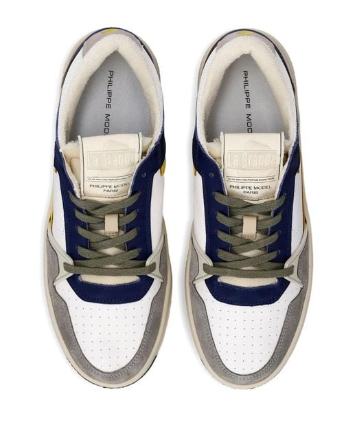 Philippe Model Blue Panelled Sneakers for men