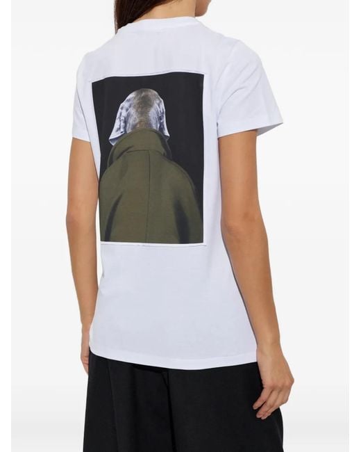 Max Mara White Calca Graphic-Print T-Shirt