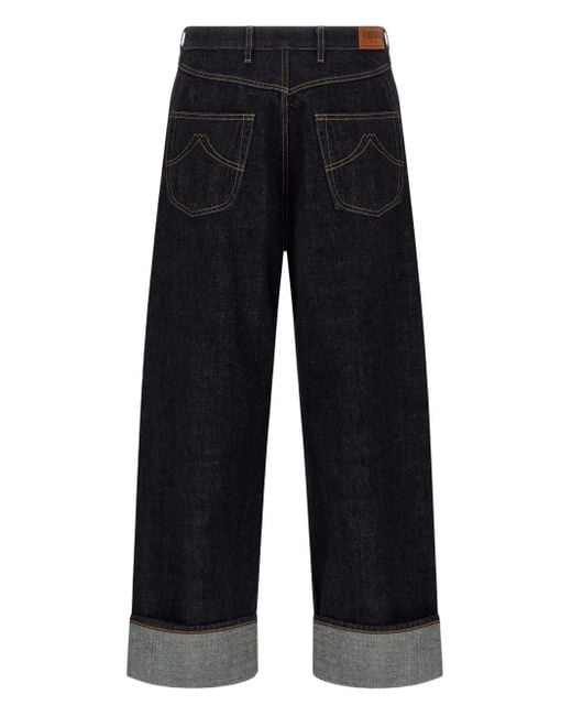 KENZO Blue Turn-Up Jeans for men