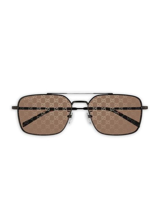 Gucci Brown Specialized Fit Rectangular Sunglasses for men