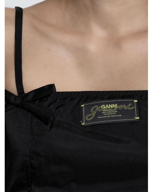 Ganni Black Strap Top