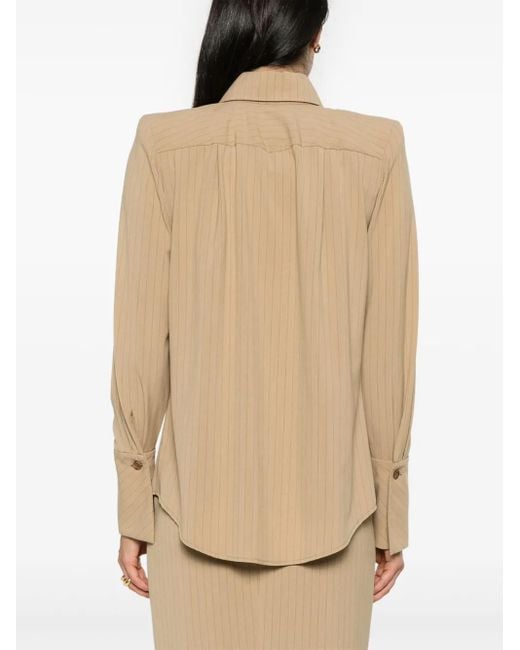 MITILIANE COUTURE Natural Pinstriped Shirt