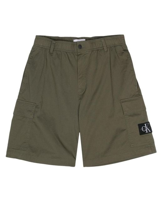 Calvin Klein Gerade Shorts mit Logo-Applikation in Green für Herren
