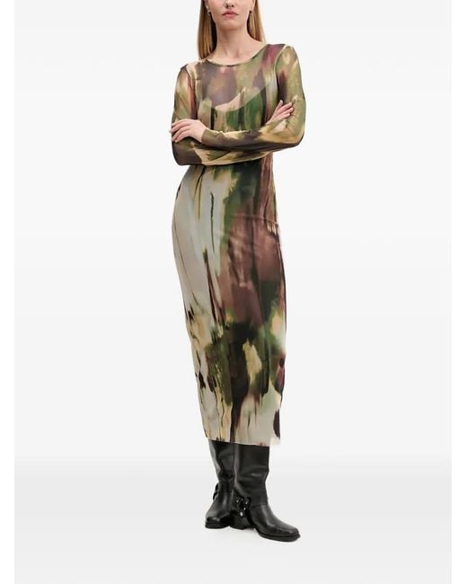 Desigual White Long-Sleeve Maxi Dress