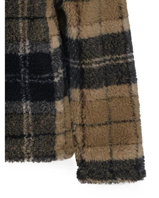 Barbour Black Tartan-Print Fleece Jacket for men