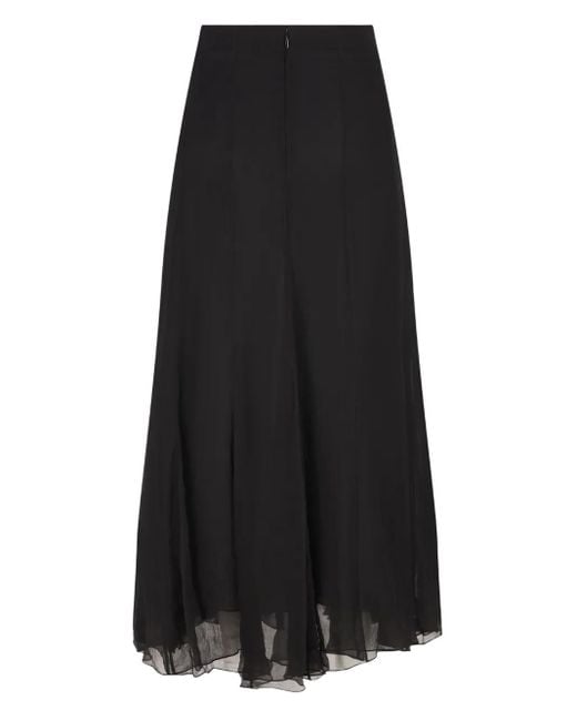 Chloé Black Silk Long Skirt