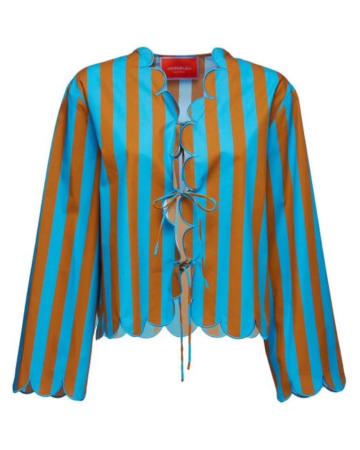 LaDoubleJ Blue Vertical-Stripe Jacket