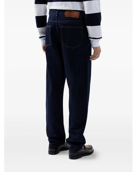 Gcds Blue Logo Waistband Trousers for men
