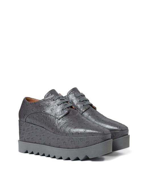 Stella McCartney Gray Platform Wedge Sneakers