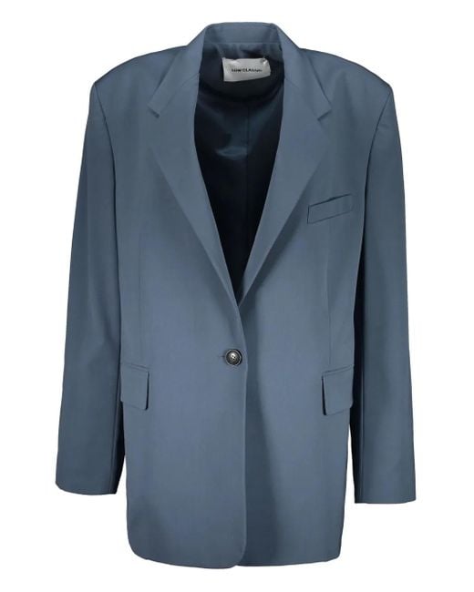 Low Classic Blazer Met Enkele Rij Knopen in het Blue