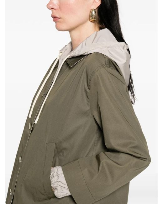 Chaqueta Con Capucha Y Botones Herno de color Green