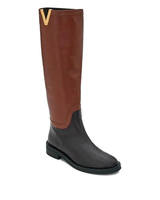 Via Roma 15 Women's Brown 35Mm Logo-Detail Boots