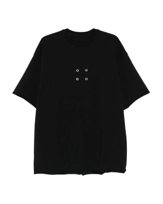 Hamza Black Oversized Ii Eyelet-Detail T-Shirt for men