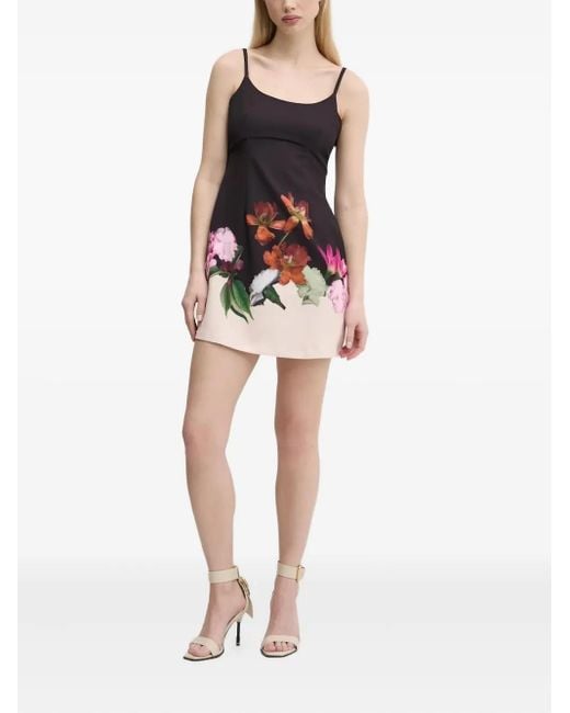 Desigual Black Floral-Print Skater Dress