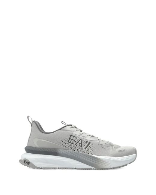 EA7 White Crusher Distance Lace-Up Running Sneakers for men