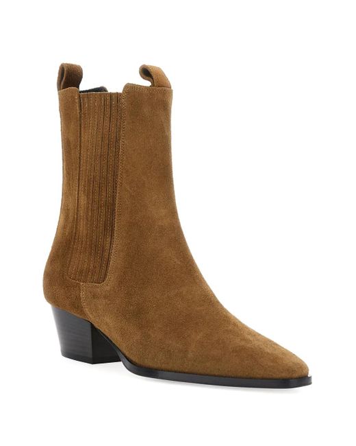 Aeyde Brown Side-Panels Pointed-Toe Ankle Boots