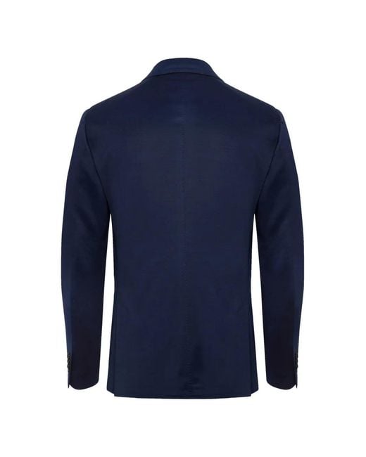 Lardini Blue Double-Breasted Jacket for men